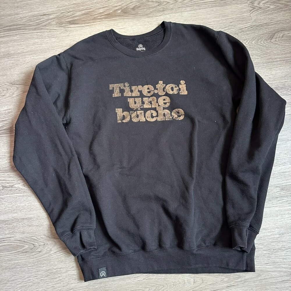 Parc National du Mont-Tremblant Tiretoi Une Buche Sweatshirt Sepaq - Black Small